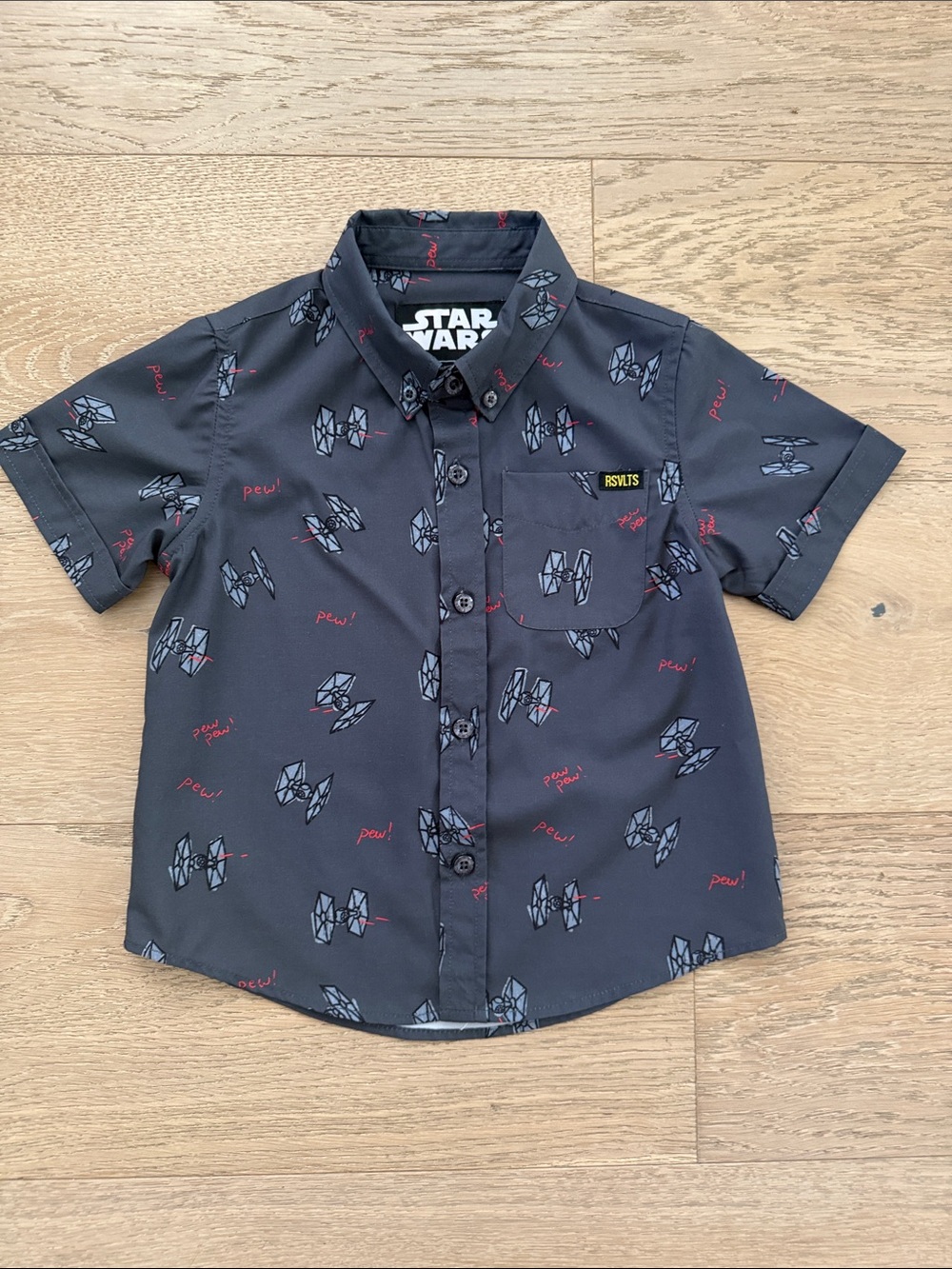 RSVLTS Star Wars Navy Gray PEW PEW Button-Up Shirt size 2